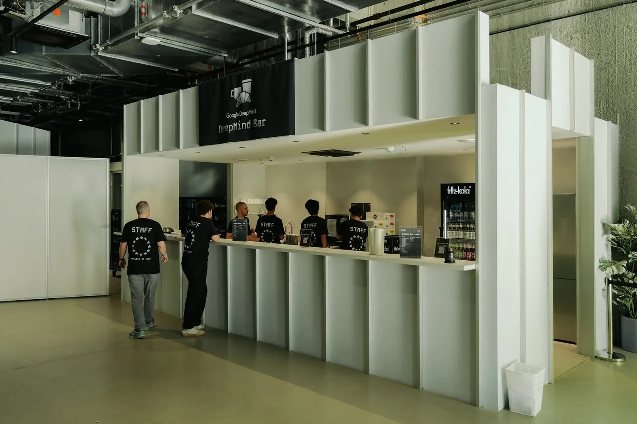 The Google DeepMind coffee bar at Applied AI Conf 2026